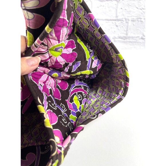 Vera Bradley Shoulder Tote Bag Purple Punch Floral Quilted Purse Pockets Retired - Picture 7 of 16